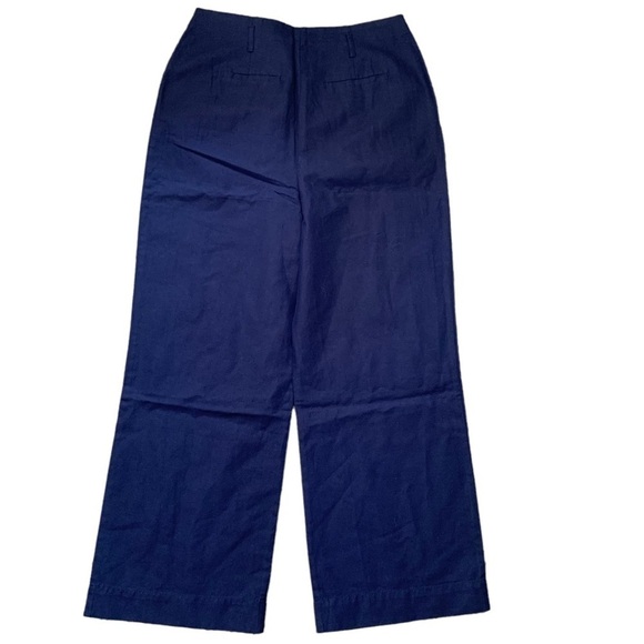 Boden New With Tags Cotton Linen Wide Leg Front Pleated High Rise Pants Size 12R - Picture 9 of 9